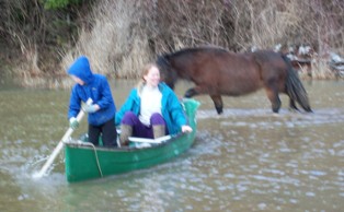 Princess wading in the water