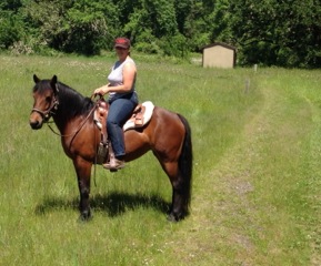 Tammy on her first trail ride